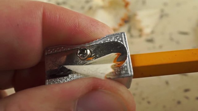 Pencil sharpener in action