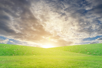 Naklejka premium The landscapes sky with clouds and sunrise retouch