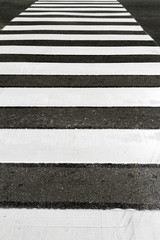Crosswalk on a street with vertical frame
