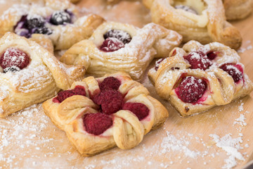 Fresh baked berries cream cheese pastries.