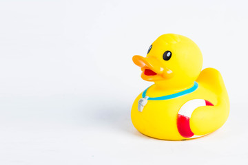 bath duck om white background,duck toy,Cute yellow rubber duck