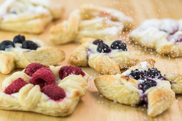 Fresh baked berries cream cheese pastries.