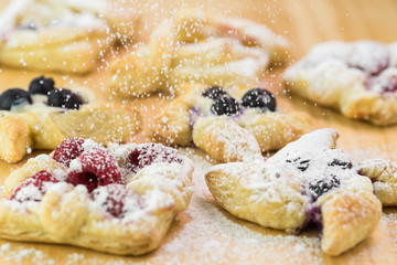 Fresh baked berries cream cheese pastries.