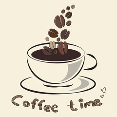 a hot coffee cup vector designs,outline coffee cup illustration