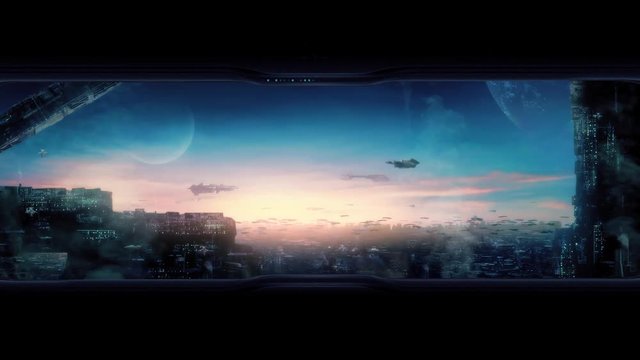 Person Opens Digital Window In Future City