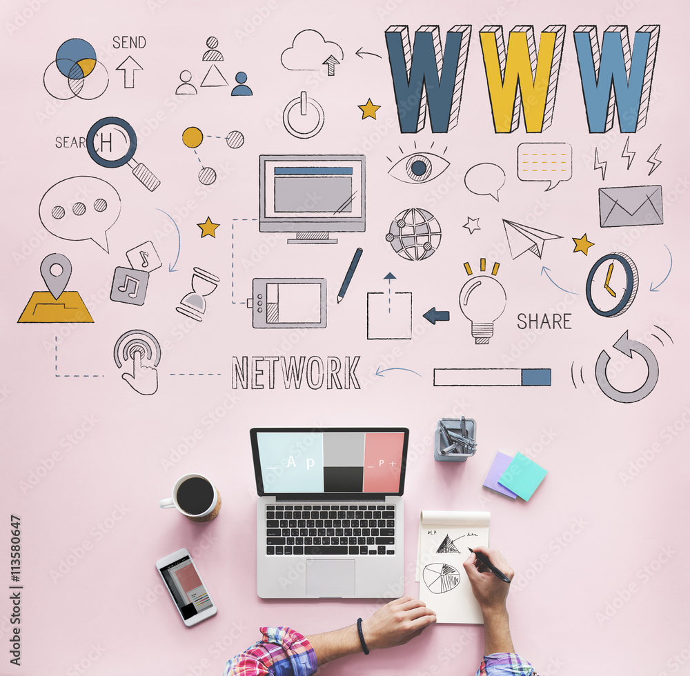 Poster www website internet online connection concept