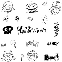 Doodle of cute halloween for kids