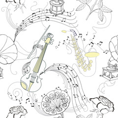 Seamless pattern with music