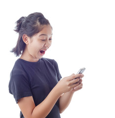 Asian girl use mobile phone