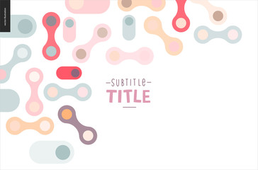 Light template design mockup vector banner - rounded colorful shapes isolated on white background accompanied with a title template