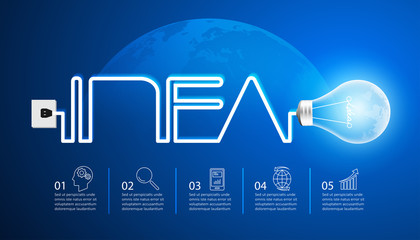 Design Idea lightbulb Infographic template, Business concept infographic