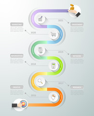 Design timeline infographic template. Business concept 6 options