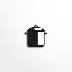 A large saucepan. Vector icon.