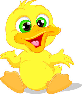 Cute baby duck cartoon