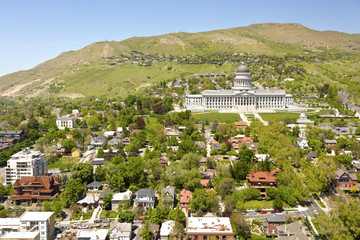Salt Lake City Capitol building and neighborhood.