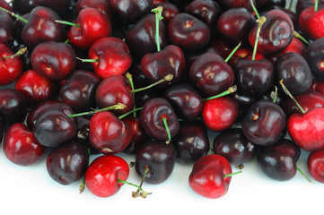 close up on cherries background
