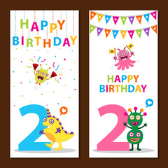 Cute Monster Birthday Card