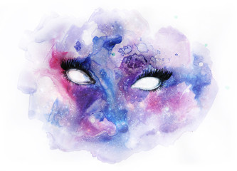 space. eyes .abstract watercolor 