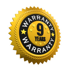 9 Years Warranty Sign. 3D rendering