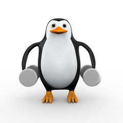 3d penguin dumb bells exercise