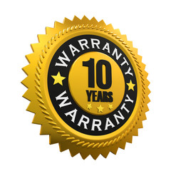 10 Years Warranty Sign. 3D rendering