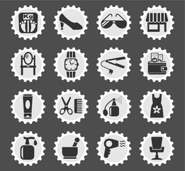 beauty salon icon set
