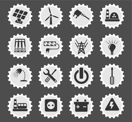 electricity icon set
