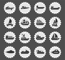 water transport icon set