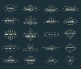 Wicker lines and old decor elements in vector.