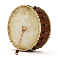 Naklejka premium Ramadan drum and drumstick. 3D illustration