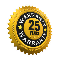 25 Years Warranty Sign. 3D rendering