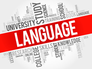 LANGUAGE word cloud, education business concept