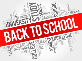 Back to School word cloud, education concept