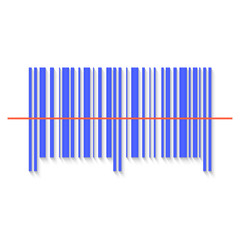 Scanning bar code red laser line.