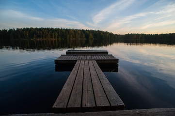 Sunset on the lake, Kuopio Finland © karaboux