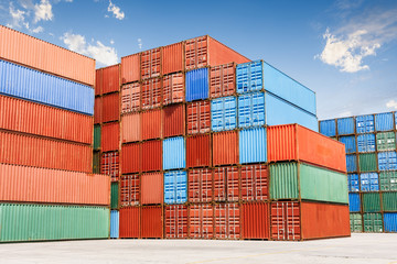 Fototapeta premium Industrial port and container yard