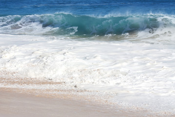 Blue sea texture with foam