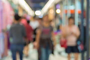 Abstract of blurred people walking in shopping centre