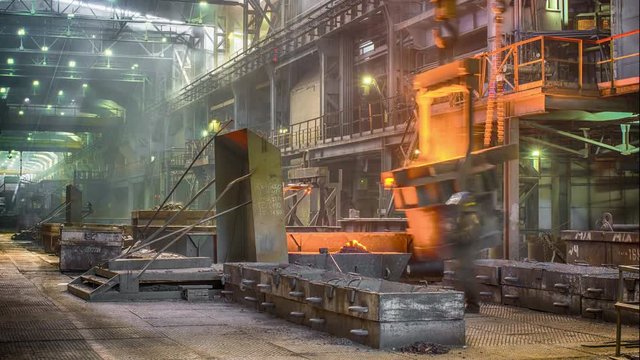 Novokuznetsk, Russia - MAY 25, 2016: Worker on Casting ferroalloy factory