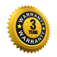 3 Years Warranty Sign. 3D rendering