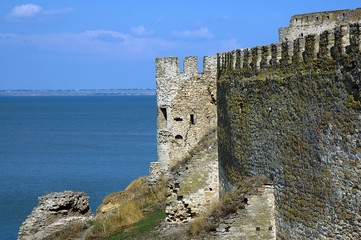 Watchtower and defensive walls on the Dniester estuary © eladstudio