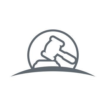 Logo design judge hammer icon symbol law firm