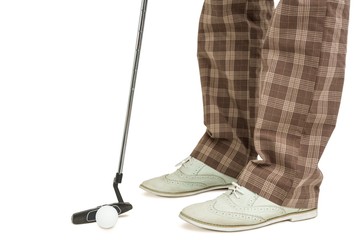 Golf player taking a shot