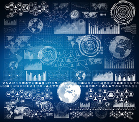 Naklejka premium Mordern digital graph interface
