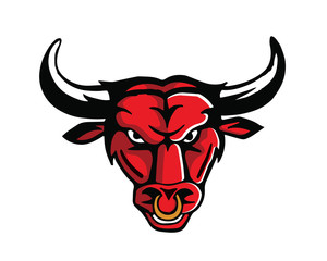 Leadership Animal Logo - Intimidate Bull Character