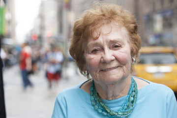 Pedestrian portrait in city