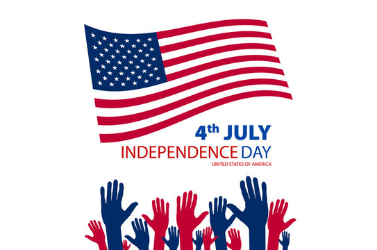 independence day illustration over gray background. vector