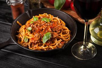 Traditional spaghetti bolognese