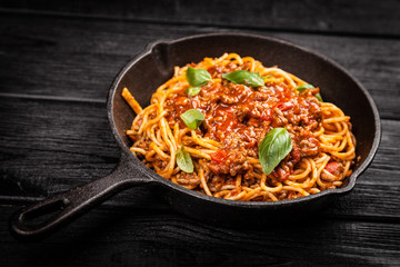 Traditional spaghetti bolognese