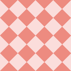 Light Pink Coral Chess Board Diamond Background Vector Illustration